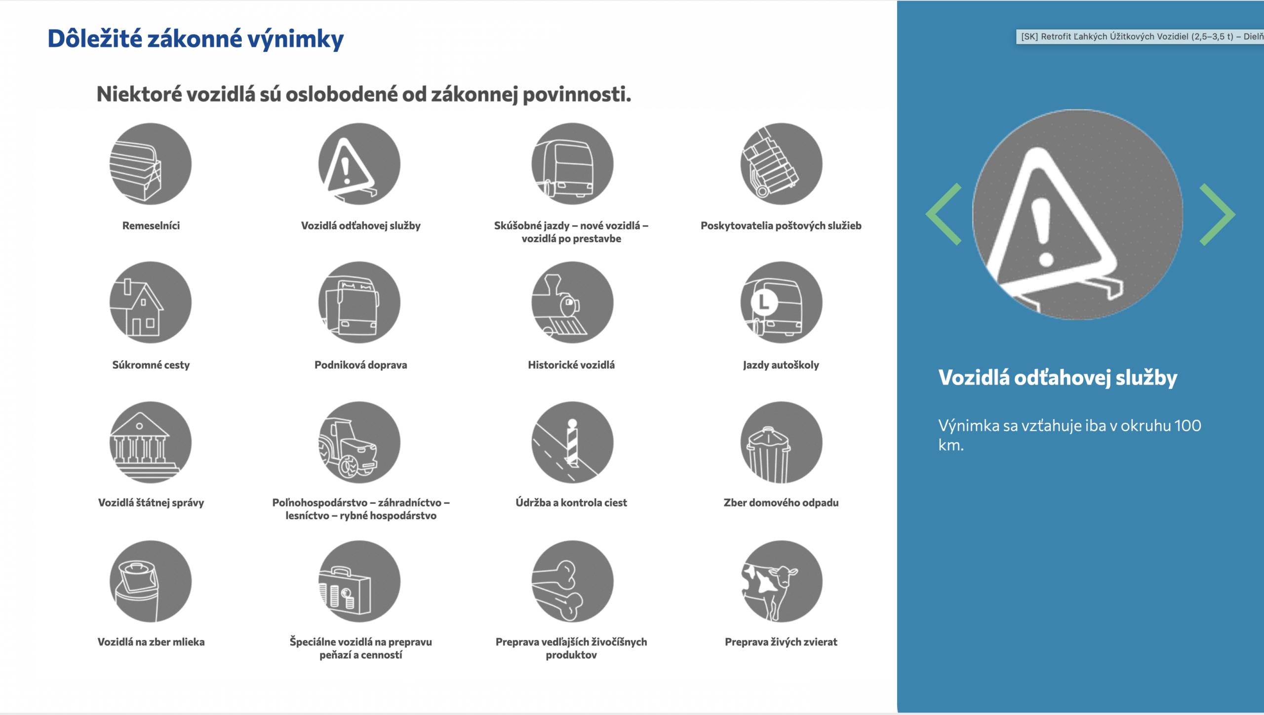 Výnimka tachografov - Vozidlá odťahovej služby